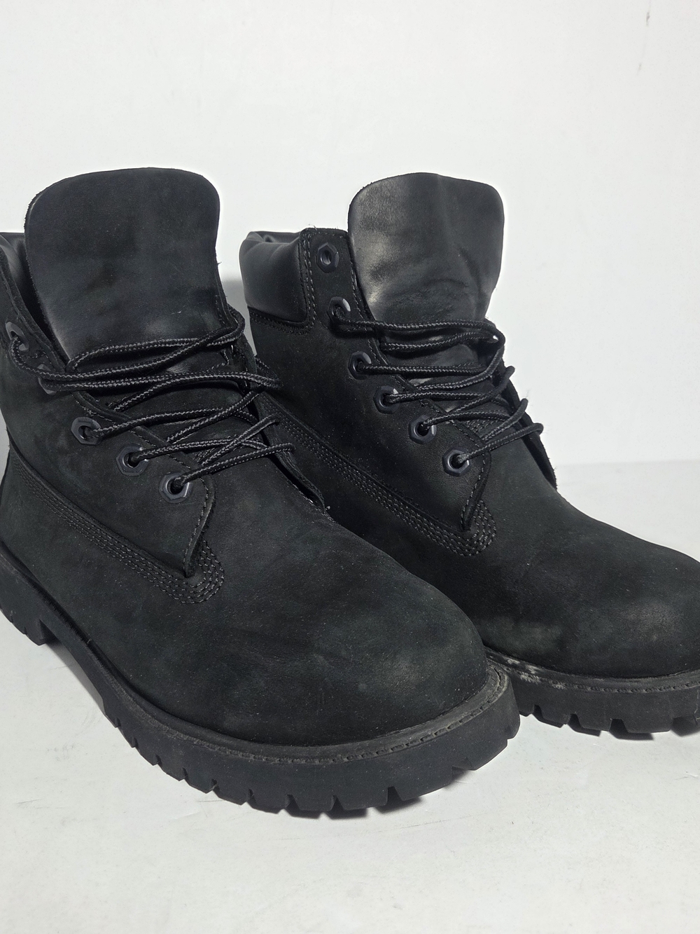 Timberland 6 Inch Premium Boots Black Suede Waterproof Junior Size 5 M 12907